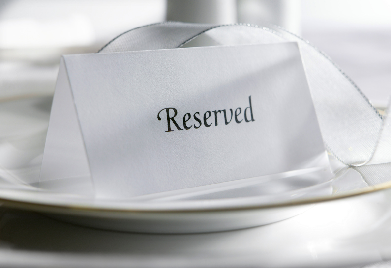 резервирование столика в ресторане